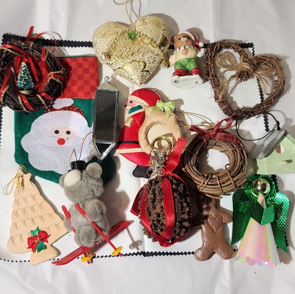 Set of 14 Various Christmas Ornaments
